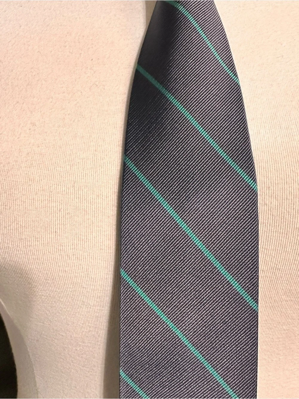 Classic Men's Navy Tie with Teal Stripe j crew
